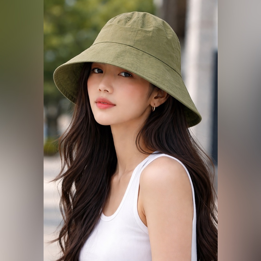Summer hat- Olive Green cotton Bucket Hat